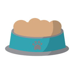 pet bowl with food diet nutrition vector illustration