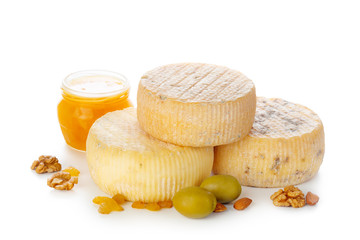 mix cheese isolated on white