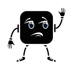 sad face emoji character vector illustration design