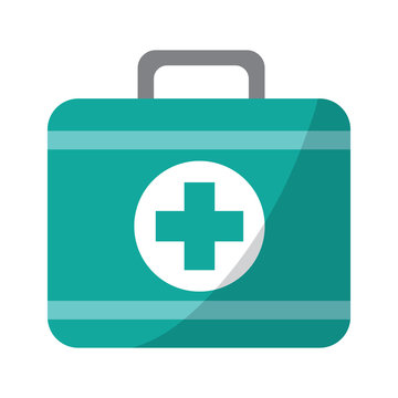 kit first aid medical equipment icon vector illustration
