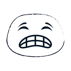 angry face emoji character vector illustration design