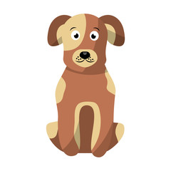 cartoon dog sitting pet animal vector illustration