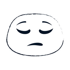 sad face emoji character vector illustration design