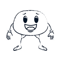 happy emoji kawaii character vector illustration design