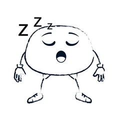 asleep face emoji character vector illustration design