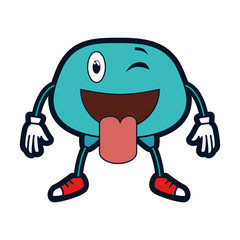 Obraz premium crazy face emogi character vector illustration design