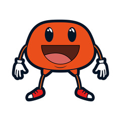 happy emoji kawaii character vector illustration design