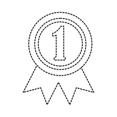 award rosette number one competition vector illustration