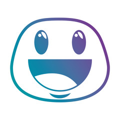 happy emoji kawaii character vector illustration design