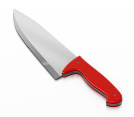Kitchen knife isolated on white background. 3D illustration