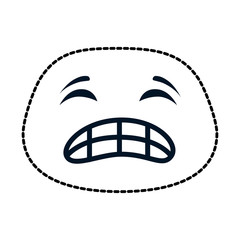 angry face emoji character vector illustration design