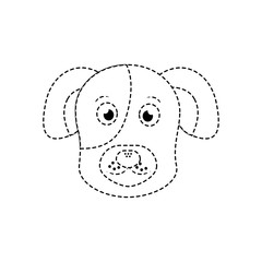 cartoon dog head pet animal icon vector illustration
