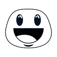 happy emoji kawaii character vector illustration design