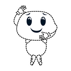 happy emoji kawaii character vector illustration design