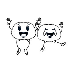 couple face emoji characters vector illustration design
