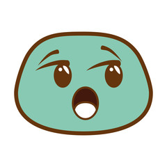 terrified face emoji character vector illustration design