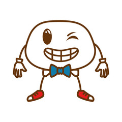 happy emoji kawaii character vector illustration design