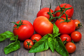 Fresh tomatoes on a table
