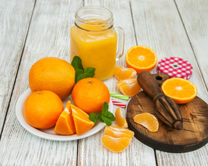Jar with orange juice