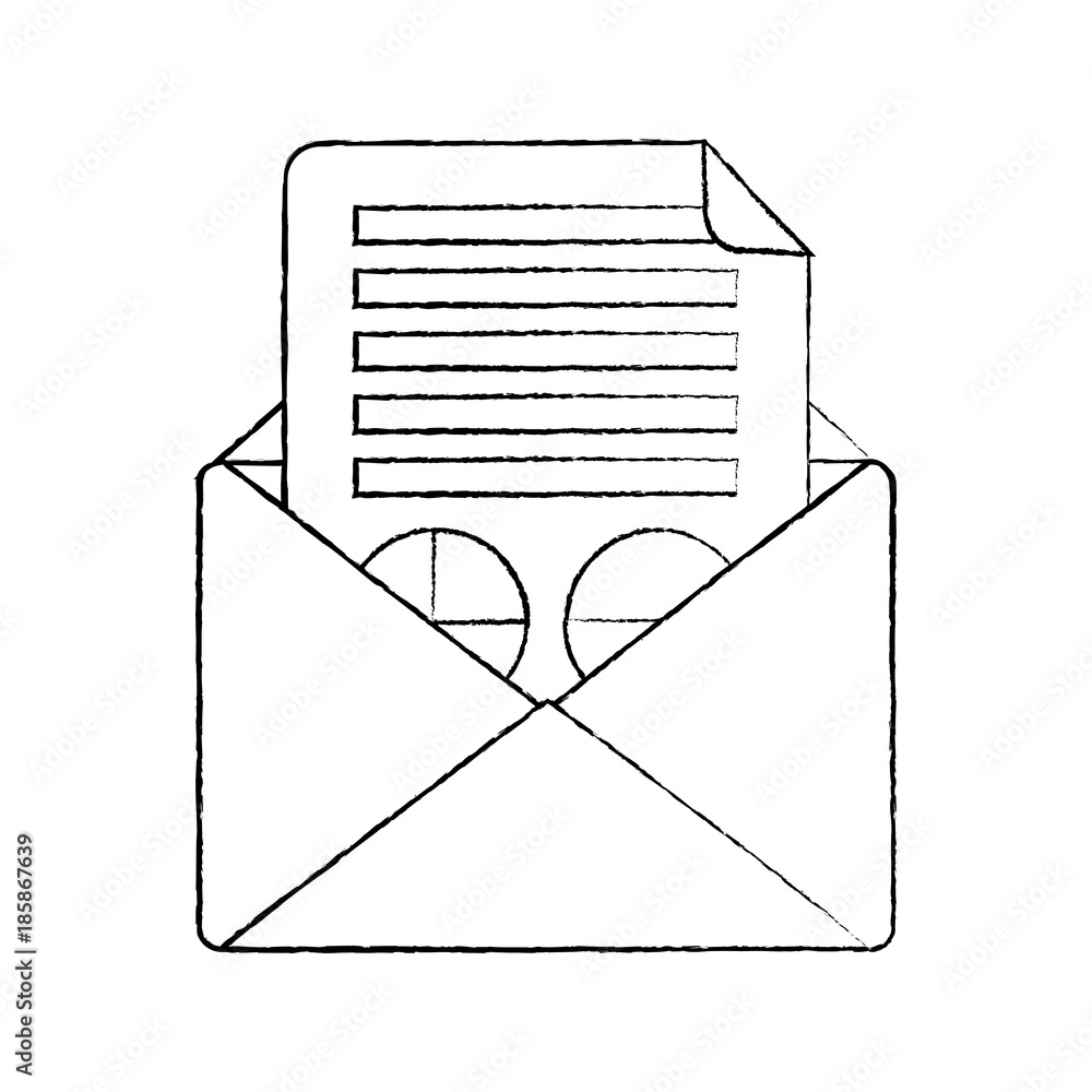 Poster email message document envelope business graph vector illustration