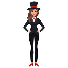 Beautiful magician woman cartoon icon vector illustration graphic design