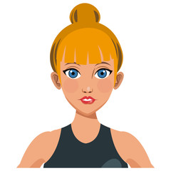 Beautiful woman profile cartoon icon vector illustration graphic design