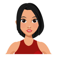 Beautiful woman profile cartoon icon vector illustration graphic design