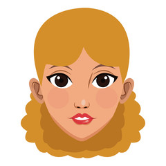 Beautiful woman face cartoon icon vector illustrationgraphic design