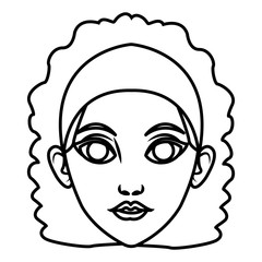 Beautiful woman face cartoon icon vector illustrationgraphic design