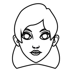 Beautiful woman face cartoon icon vector illustrationgraphic design