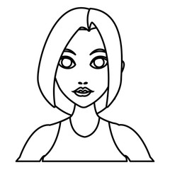 Beautiful woman profile cartoon icon vector illustrationgraphic design