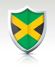 Fototapeta premium Shield with Flag of Jamaica