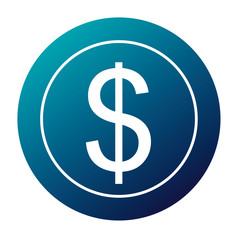dollar money currency cash icon vector illustration  blue image