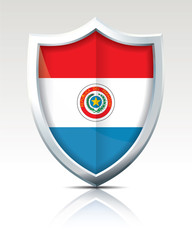 Fototapeta premium Shield with Flag of Paraguay