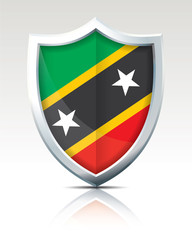 Shield with Flag of Saint Kitts and Nevis