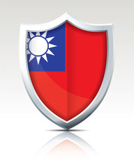 Fototapeta premium Shield with Flag of Taiwan