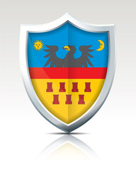Obraz premium Shield with Flag of Transylvania