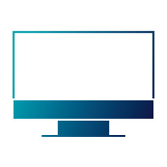 monitor computer device work equipment vector illustration  blue image