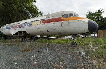 Scrapped airplane near Chiang Mai Thailand