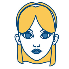 Obraz premium Beautiful woman face cartoon icon vector illustrationgraphic design