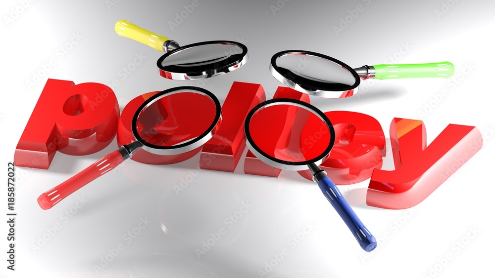 Poster magnifiers on policy - 3d rendering