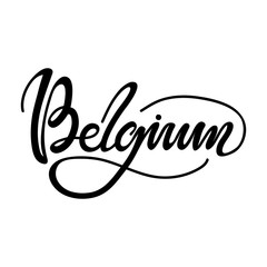 Lettering Belgium. Vector illustration.