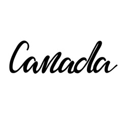 Lettering Canada. Vector illustration.