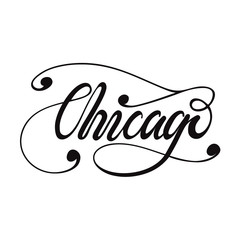Lettering Chicago. Vector illustration.