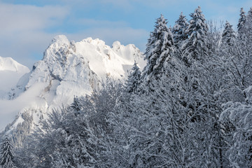 France, The chain of Aravis in the french alps nearby The Grand Bornand ski resort