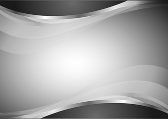 Abstract geometric wave black and white background with copy space