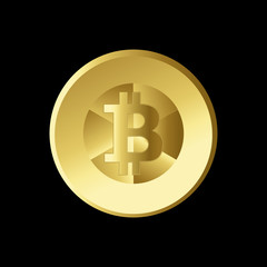 Bitcoin. Physical bit coin. Digital currency. Cryptocurrency.