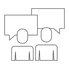 business people talking speech bubble portrait vector illustration