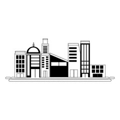 Obraz premium block with buildings icon