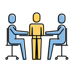 teamwork meeting office people together vector illustration